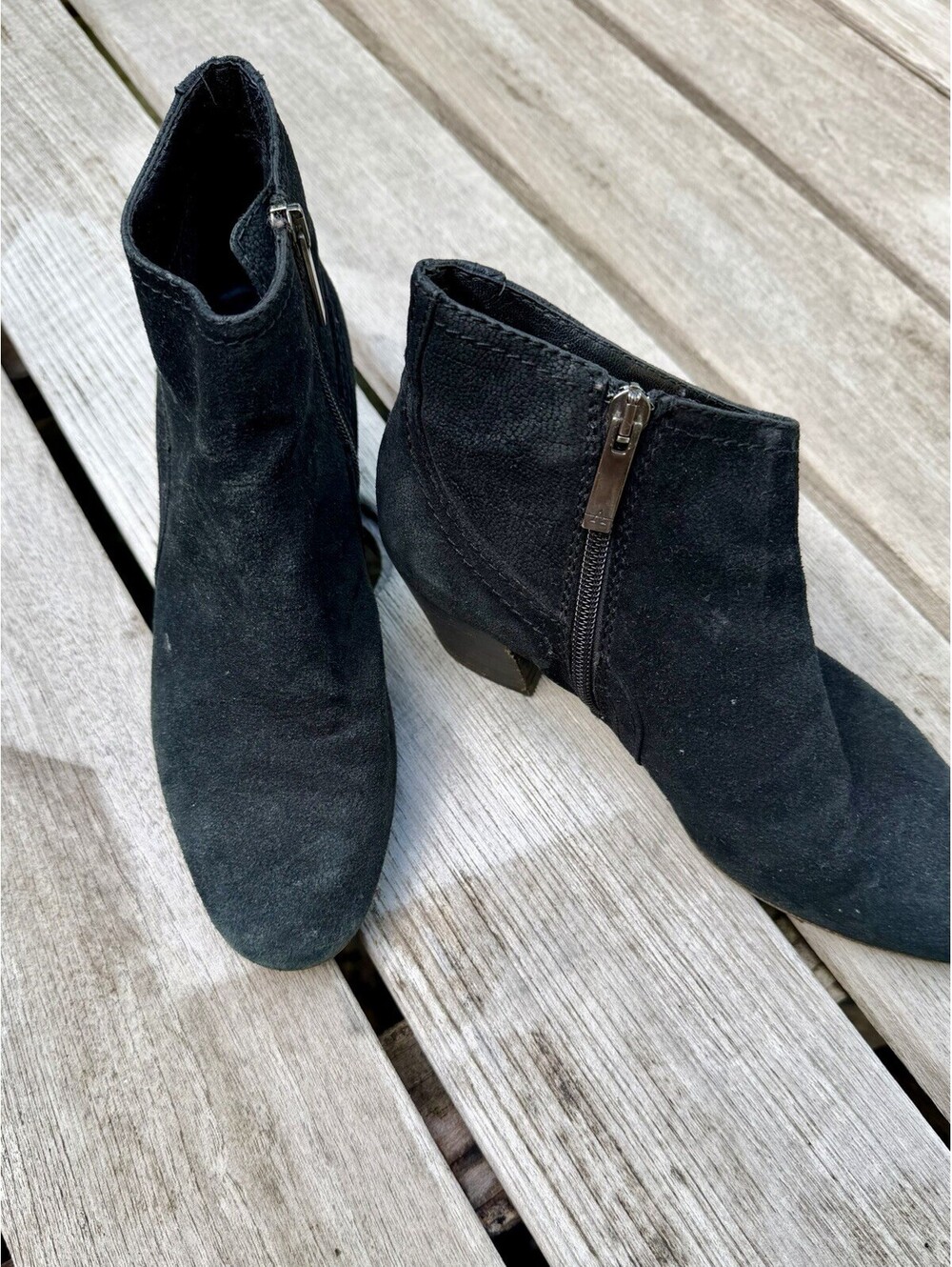 Aquatalia Women’s Black Suede Waterproof Ankle Boots US 7.5 Made In Italy